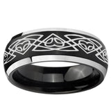 5, 8mm Celtic Braided Dome Brushed Black 2 Tone Tungsten Ring