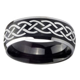 8mm-Celtic-Knot-Dome-Brushed-Black-2-Tone-Tungsten-Custom-Mens-Ring
