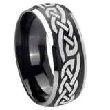 8mm-Celtic-Knot-Infinity-Love-Dome-Brushed-Black-2-Tone-Tungsten-Custom-Mens-Ring