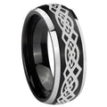 8mm Celtic Knot Dome Brushed Black 2 Tone Tungsten Band