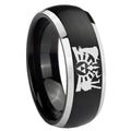 8mm Zelda Link Dome Brush Black Engraving Ring