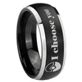 8mm Pokeball Pokemon Dome Brush Black Engraving Ring