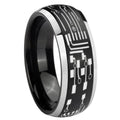 8mm Circuit Board Dome Brush Black Engraving Ring