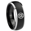 8mm Larfleeze Green Lantern Dome Brush Black Engraving Ring