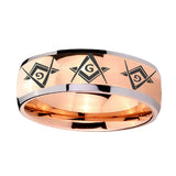 8mm-Master-Mason-Masonic--Dome-Rose-Gold-Tungsten-Wedding-Engraving-Ring