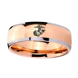 8mm-Marine-Dome-Rose-Gold-Tungsten-Carbide-Mens-Ring-Personalized