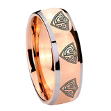 Bride and Groom Multiple CTR Dome Rose Gold Tungsten Wedding Band Mens Set