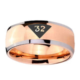 8mm-Masonic-32-Triangle-Design-Freemason-Dome-Rose-Gold-Tungsten-Carbide-Mens-Anniversary-Ring