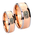 Masonic 32 Degree Freemason Dome Rose Gold Tungsten His and Hers