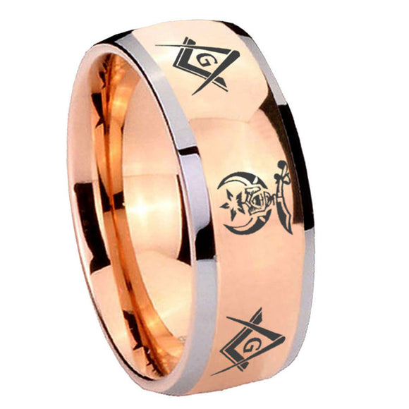 8mm-Masonic-Shriners-Dome-Rose-Gold-Tungsten-Carbide-Mens-Ring