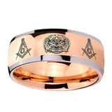 8mm-Masonic-32-Design-Dome-Rose-Gold-Tungsten-Carbide-Wedding-Engraving-Ring