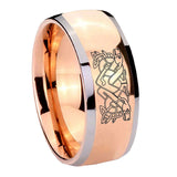 8mm Celtic Dog Dome Rose Gold Tungsten Carbide Men's Ring