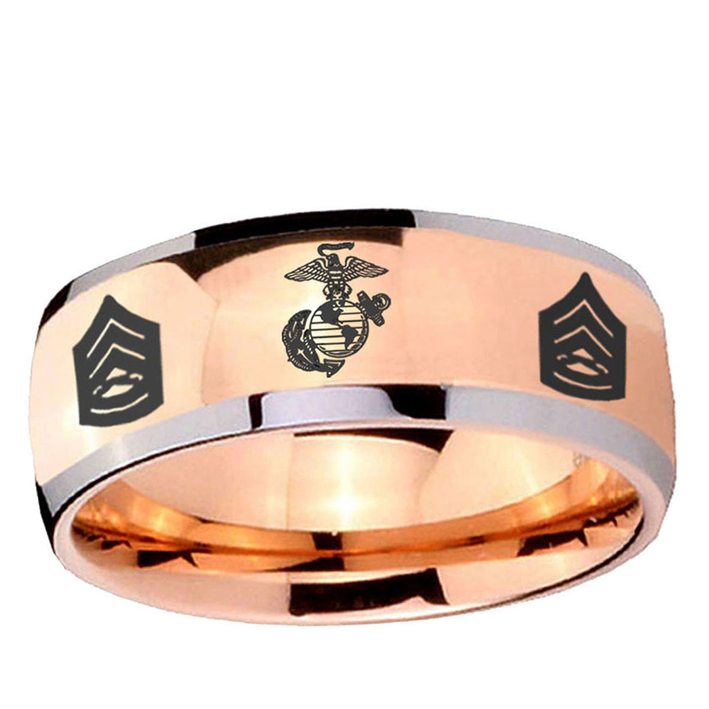 5mm Marine Army Sergeant Dome Rose Gold Tungsten Ring