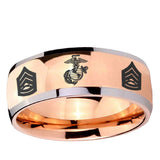 5, 8mm Marine Army Sergeant Dome Rose Gold Tungsten Carbide Custom Ring for Men