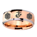 8mm-Marine-Chief-Master-Sergeant--Dome-Rose-Gold-Tungsten-Wedding-Engraving-Ring