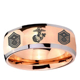 5, 8mm Marine Chief Master Sergeant Dome Rose Gold Tungsten Wedding Engraving Ring