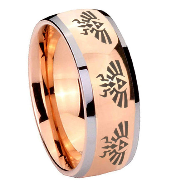 8mm-Multiple-Zelda-Skyward-Sword-Dome-Rose-Gold-Tungsten-Mens-Wedding-Band