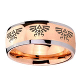 8mm-Multiple-Zelda-Skyward-Sword-Dome-Rose-Gold-Tungsten-Mens-Wedding-Band