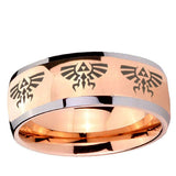 5, 8mm Multiple Zelda Skyward Sword Dome Rose Gold Tungsten Mens Wedding Band