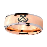 8mm-Anchor-Dome-Rose-Gold-Tungsten-Carbide-Mens-Ring-Personalized