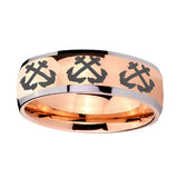 8mm-Multiple-Anchor-Dome-Rose-Gold-Tungsten-Carbide-Bands-Ring
