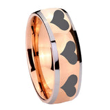 8mm-Multiple-Heart-Dome-Rose-Gold-Tungsten-Carbide-Wedding-Band-Mens