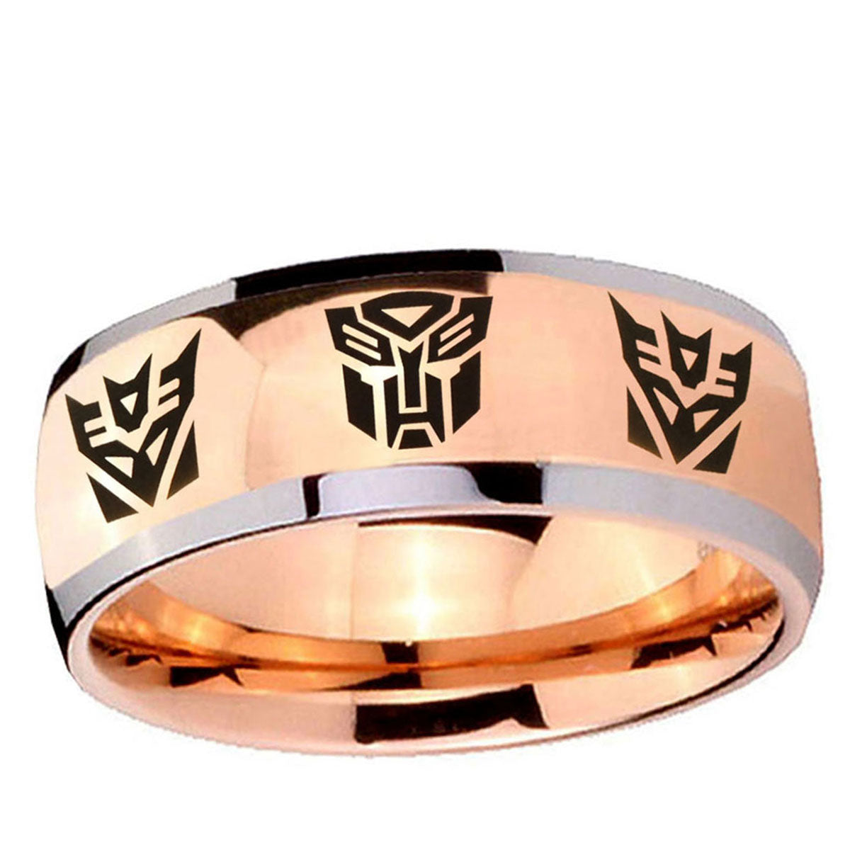 5mm Transformers Autobot Decepticon Dome Rose Gold Tungsten Ring