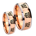 Transformers Autobot Decepticon Dome Rose Gold Tungsten Couple Band Set