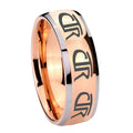 8mm Multiple CTR Dome Rose Gold Tungsten Men's Wedding Band