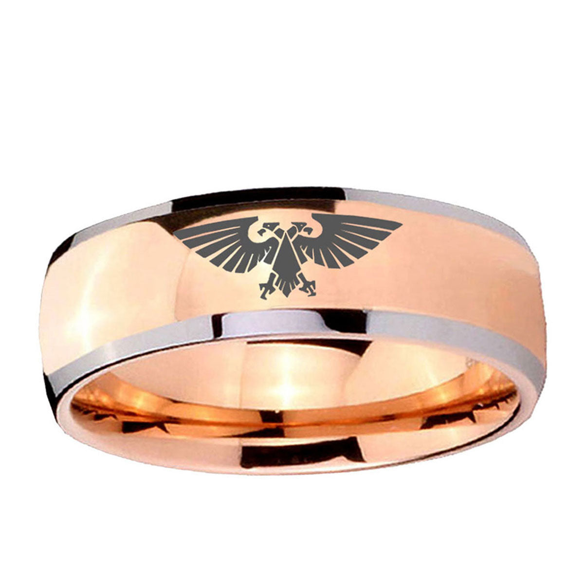 5mm Aquila Dome Rose Gold Tungsten Men's Promise Ring