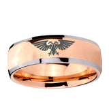 5, 8mm Aquila Dome Rose Gold Tungsten Ring