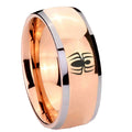 8mm Spiderman Dome Rose Gold Tungsten Mens Ring Personalized