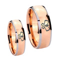 Monarch Dome Rose Gold Tungsten Mens Band Set