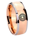 8mm Blue Lantern Dome Rose Gold Durable Men's Wedding Bands