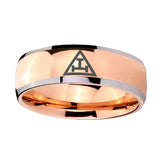 8mm-Masonic-Triple-Dome-Rose-Gold-Tungsten-Carbide-Bands-Ring