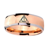 8mm-Deathly-Hallows-Dome-Rose-Gold-Tungsten-Carbide-Mens-Ring-Engraved