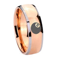 8mm 8 Ball Dome Rose Gold Tungsten Men's Engagement Ring