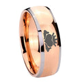 8mm Claddagh Design Dome Rose Gold Tungsten Promised Ring