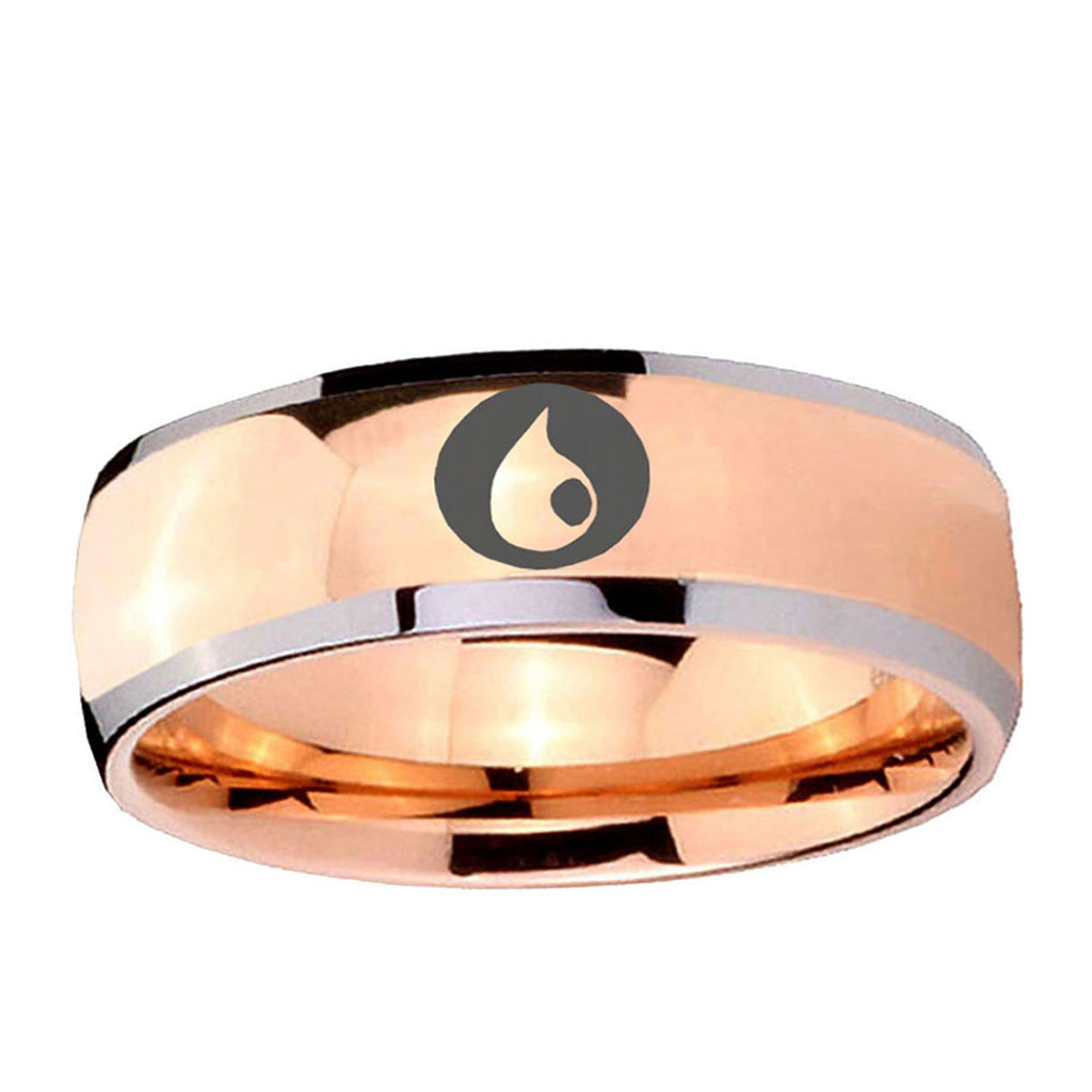 5mm Magic Gathering Dome Rose Gold Tungsten Men Bands