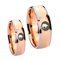 Magic GatheRing Dome Rose Gold Tungsten Bridal Set Rings