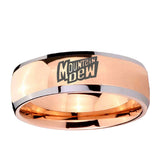 5, 8mm Mountain Dew Dome Rose Gold Tungsten Ring