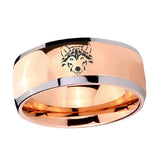 8mm-Wolf-Dome-Rose-Gold-Tungsten-Carbide-Men's-Ring