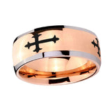 8mm-Christian-Cross-Religious-Dome-Rose-Gold-Tungsten-Carbide-Custom-Mens-Ring