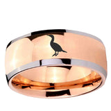 5, 8mm Cormorant Dome Rose Gold Tungsten Ring