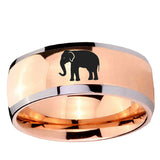 5, 8mm Elephant Dome Rose Gold Tungsten Ring