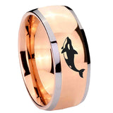 8mm Keller Whale Dome Rose Gold Tungsten Carbide Men's Ring