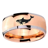 5, 8mm Keller Whale Dome Rose Gold Tungsten Ring
