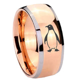 8mm Penguin Dome Rose Gold Tungsten Carbide Men's Ring