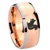 8mm Squirrel Dome Rose Gold Tungsten Carbide Men's Ring