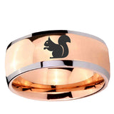5, 8mm Squirrel Dome Rose Gold Tungsten Ring